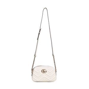 Gucci Women Dusty White Gg Marmont Small Camera Bag
